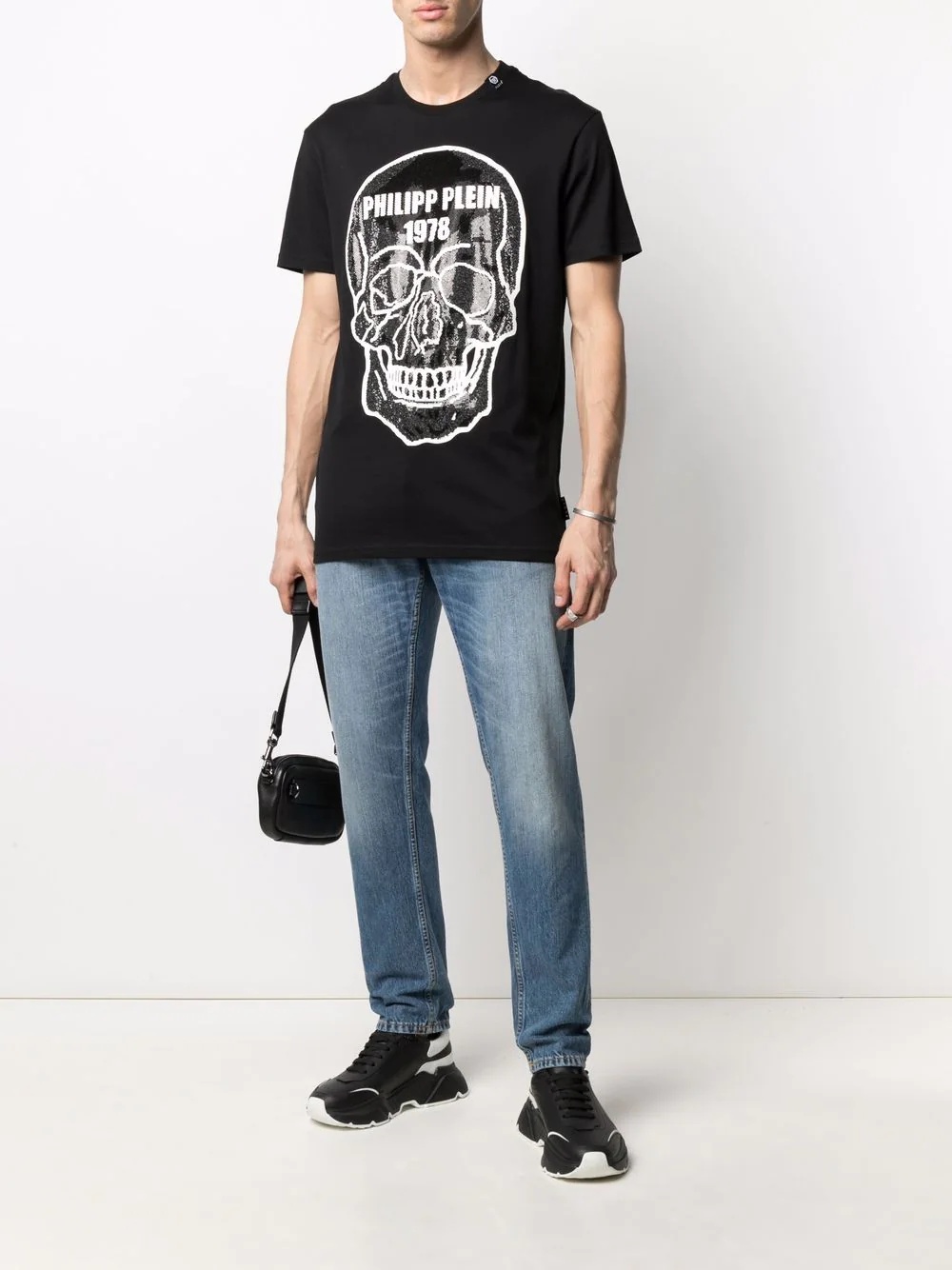 skull-print studded T-shirt - 2