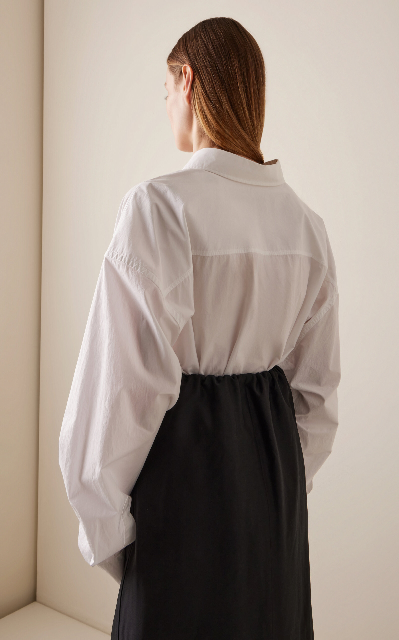 Victoria Cotton Poplin Long Shirt white - 4