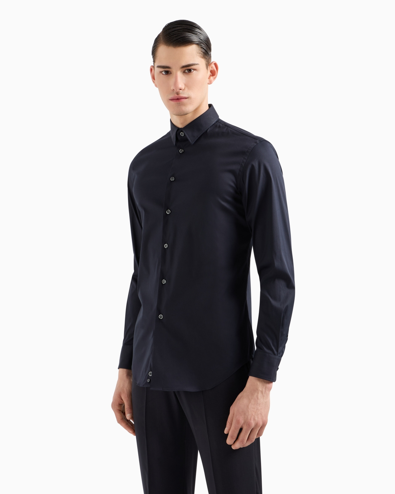 Stretch cotton poplin shirt - 4