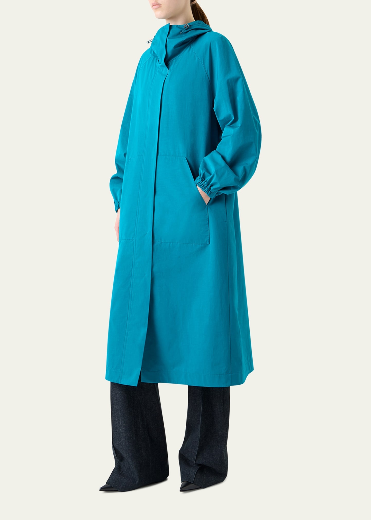 Zachary Water-Resistant Techno Gabardine Long Coat - 4