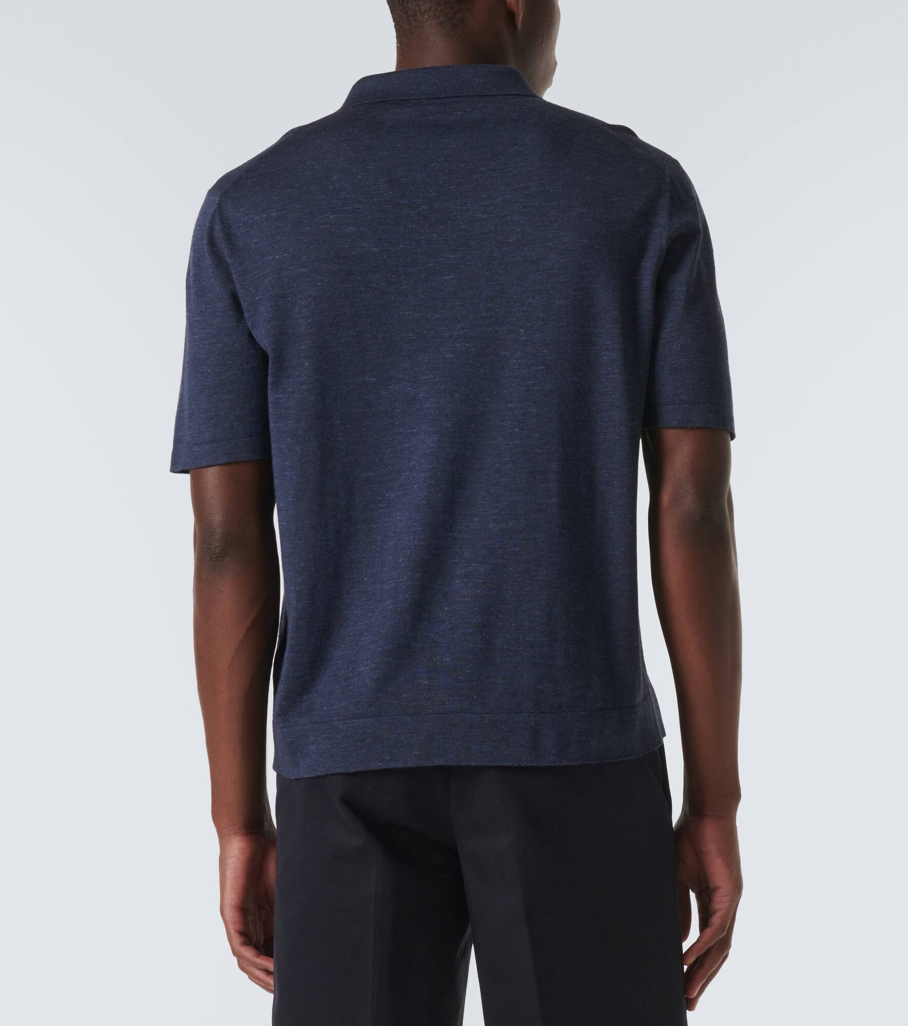 Cool silk, cashmere, and linen polo shirt - 4