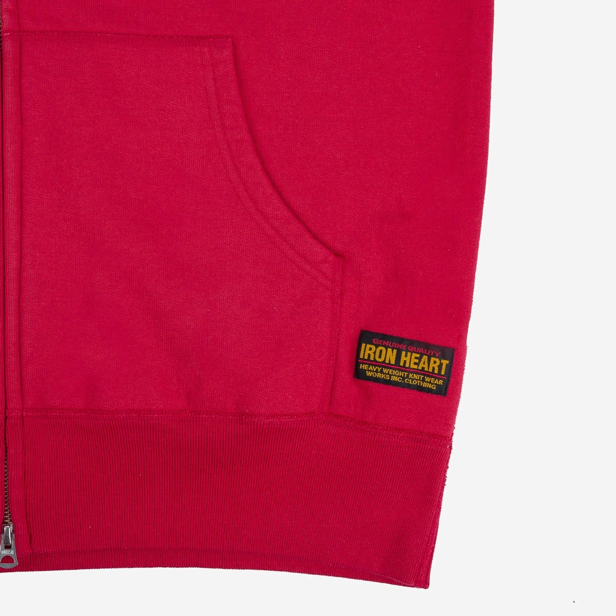 IHSW-65-RED Printed 14oz Ultra Heavyweight Loopwheel Cotton Zippered Hoodie - Red - 12
