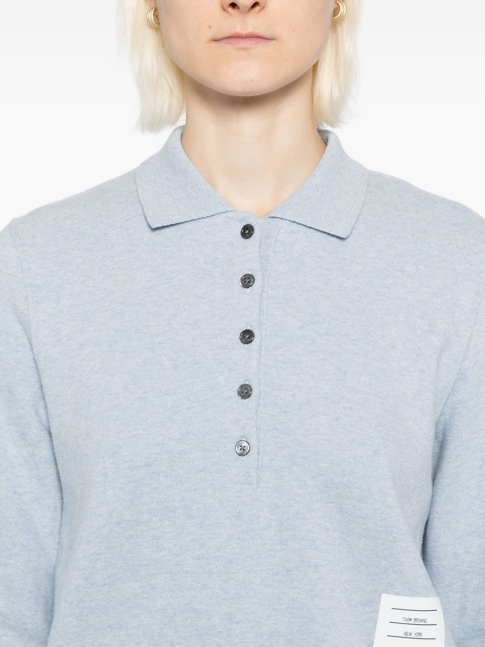 logo-appliqué cotton polo top - 5