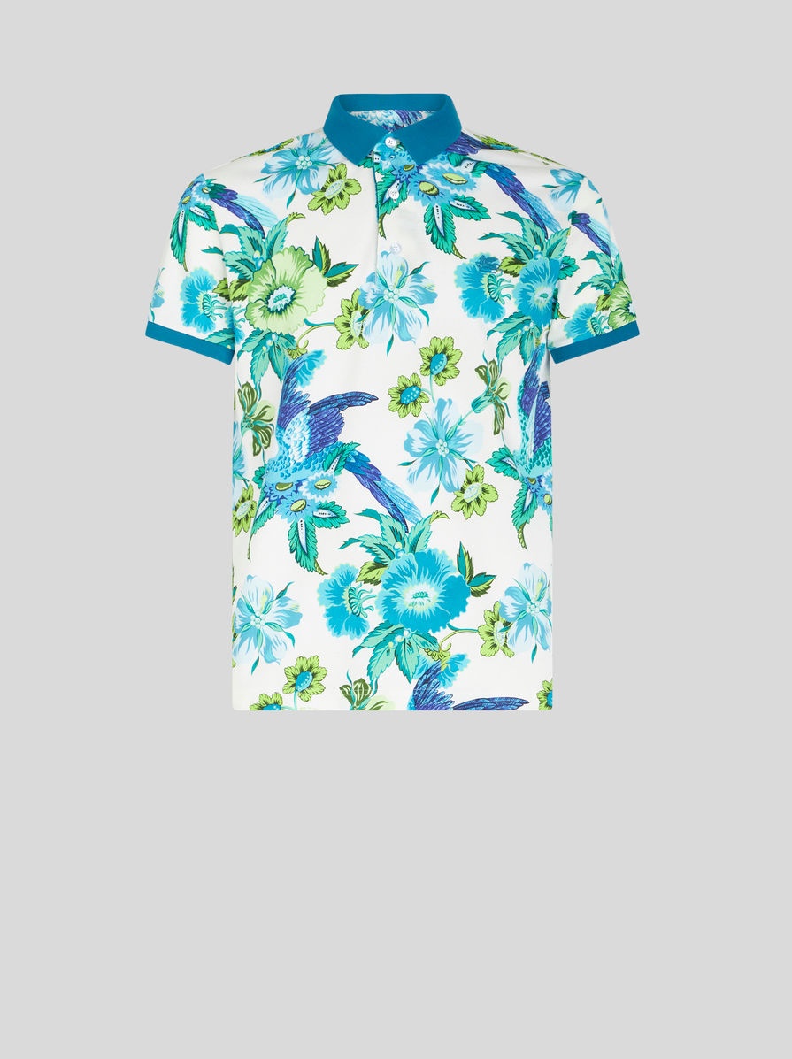 POLO SHIRT WITH FLORAL PRINT - 1