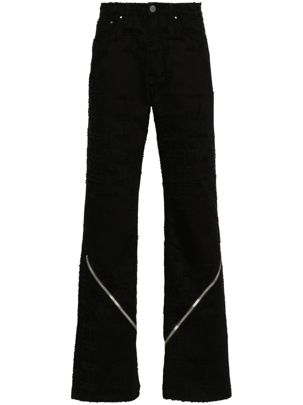 distressed-effect cotton jeans - 1