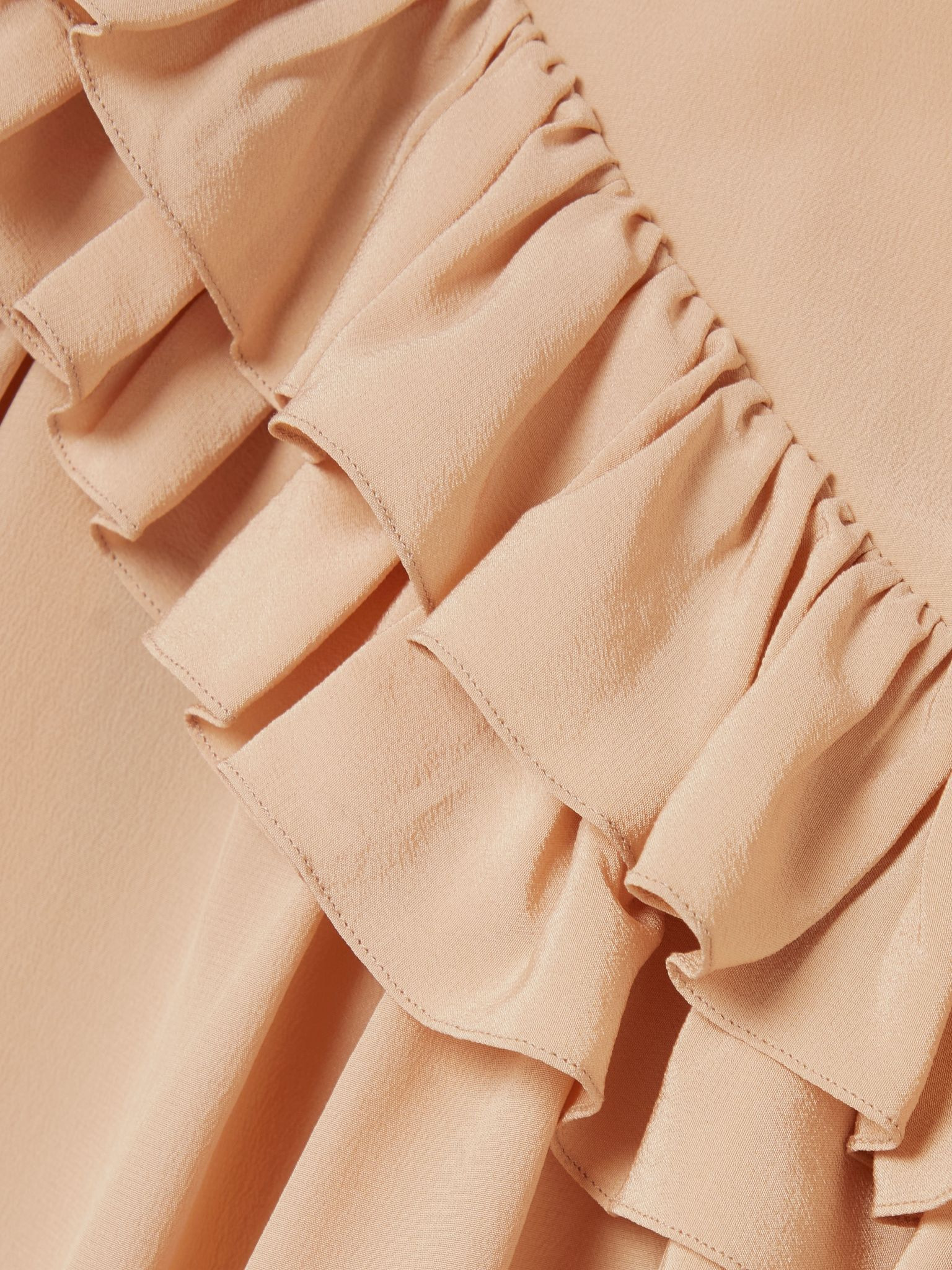 Ruffled organic silk blouse Blush - 6