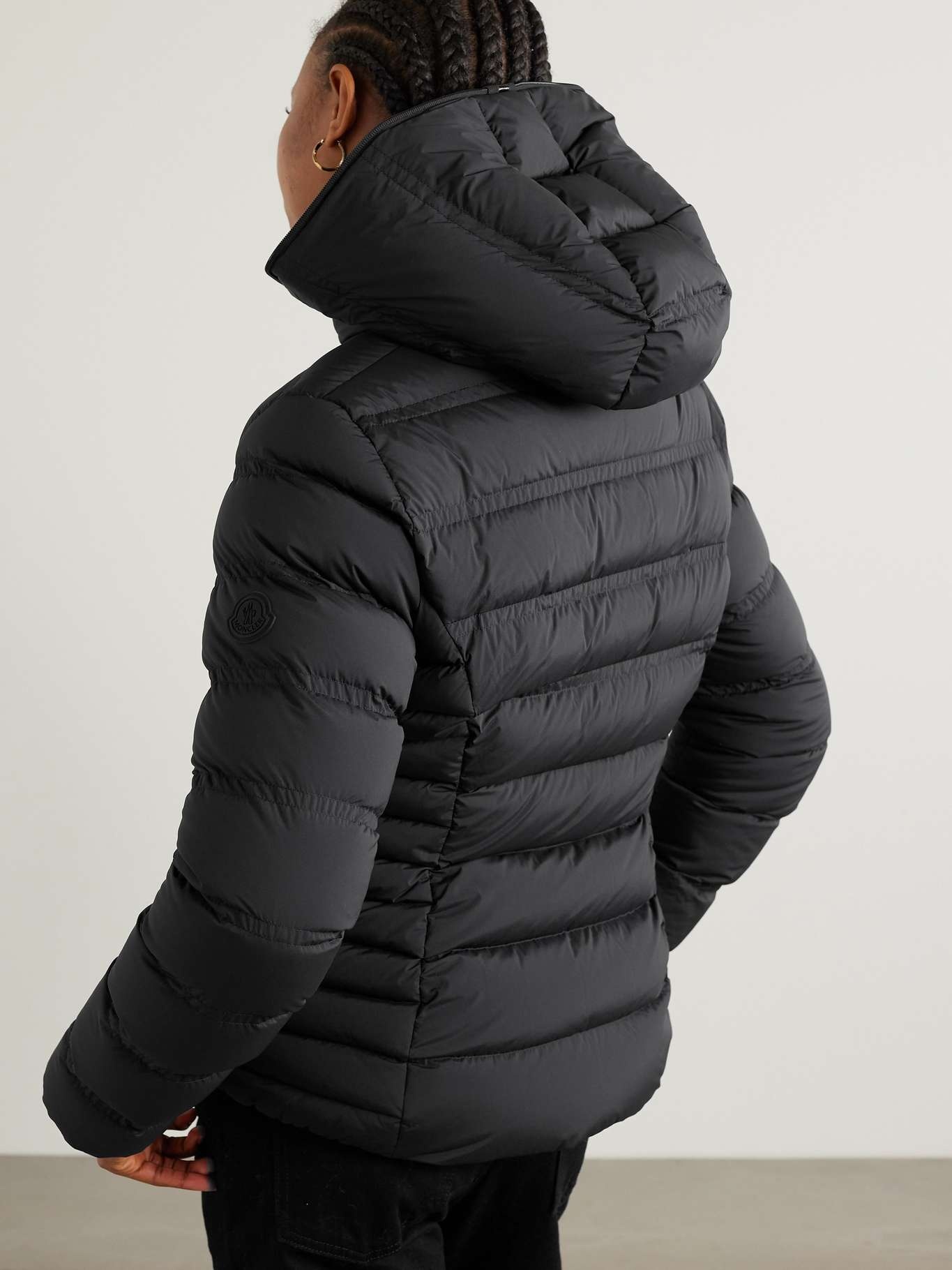 Appliquéd webbing-trimmed quilted shell down jacket - 4