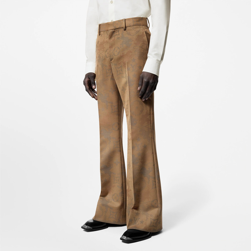 Tailored Jacquard Wool Flared Pants 2