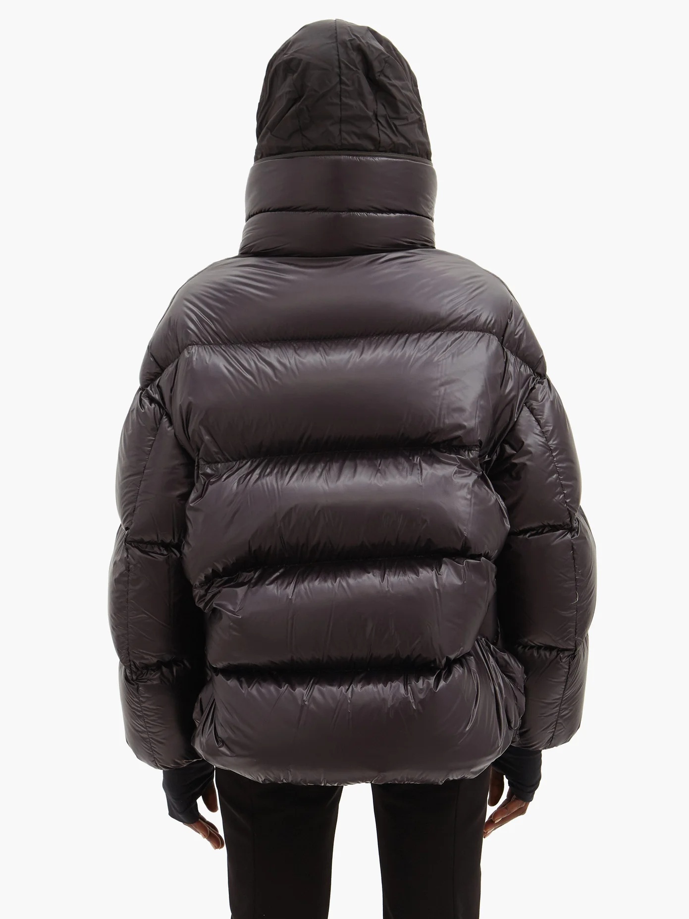 Arpuilles logo-patch quilted-shell down coat - 5