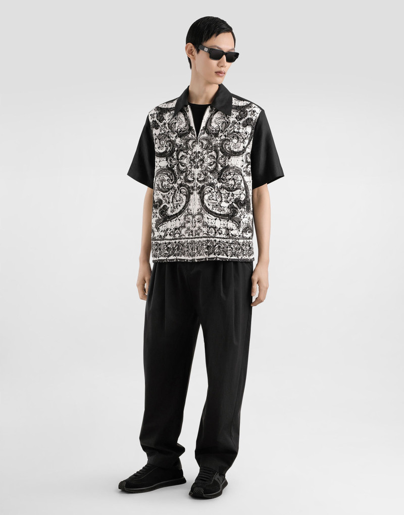 Dolce & Gabbana Majolica-print hawaii crochet lace shirt outlook