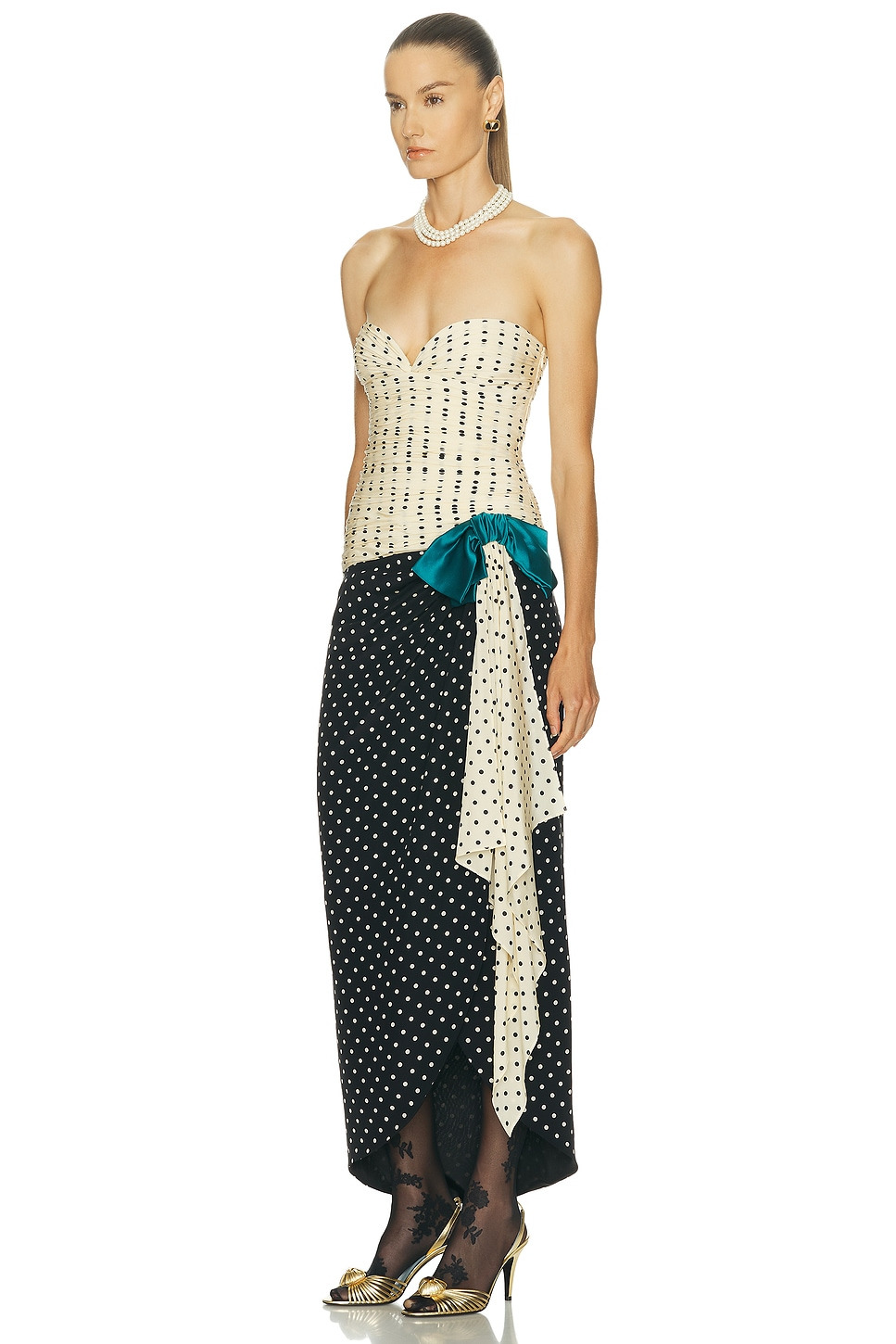 Crepe De Chine Pois Dress - 3