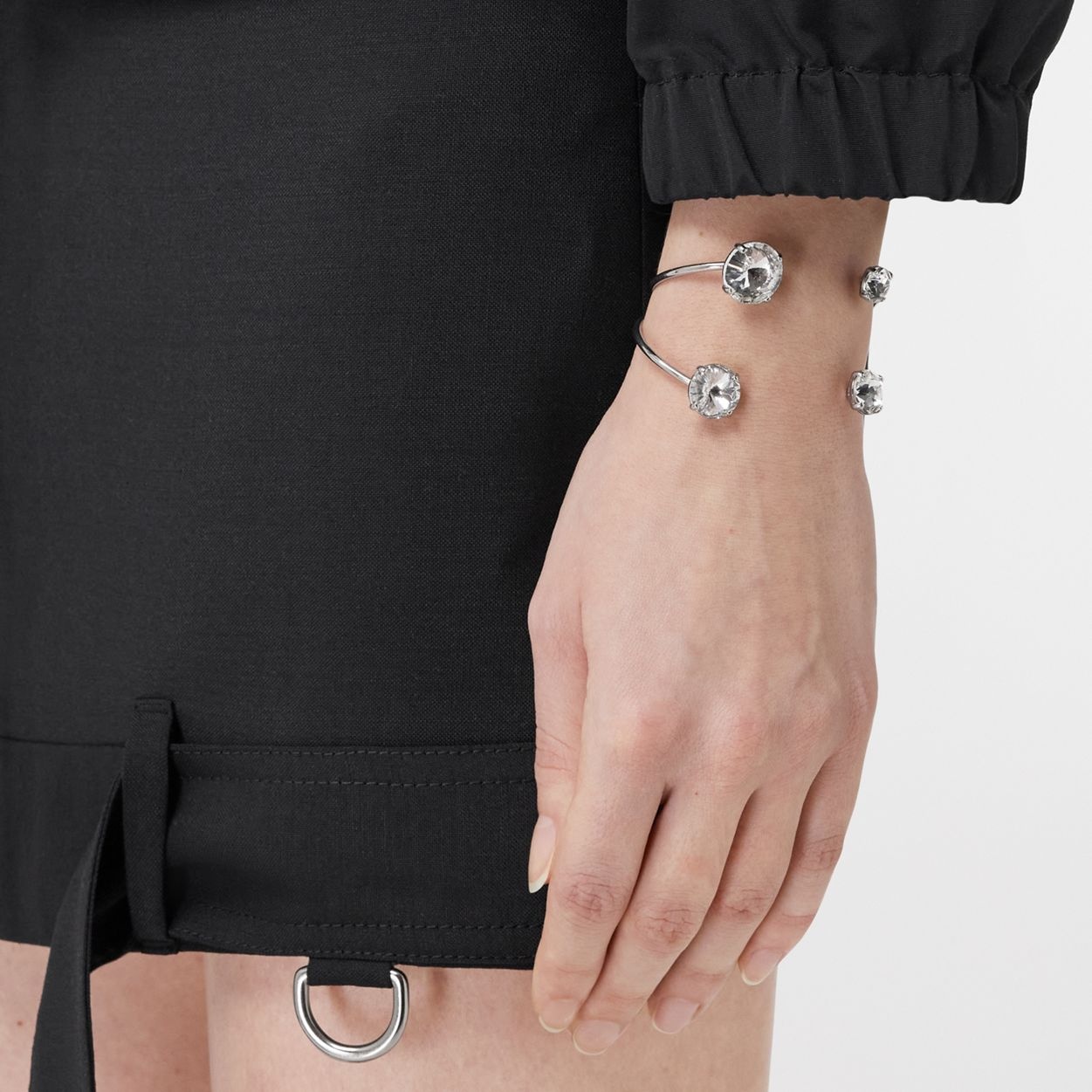 Crystal Detail Palladium-plated Cuff - 4