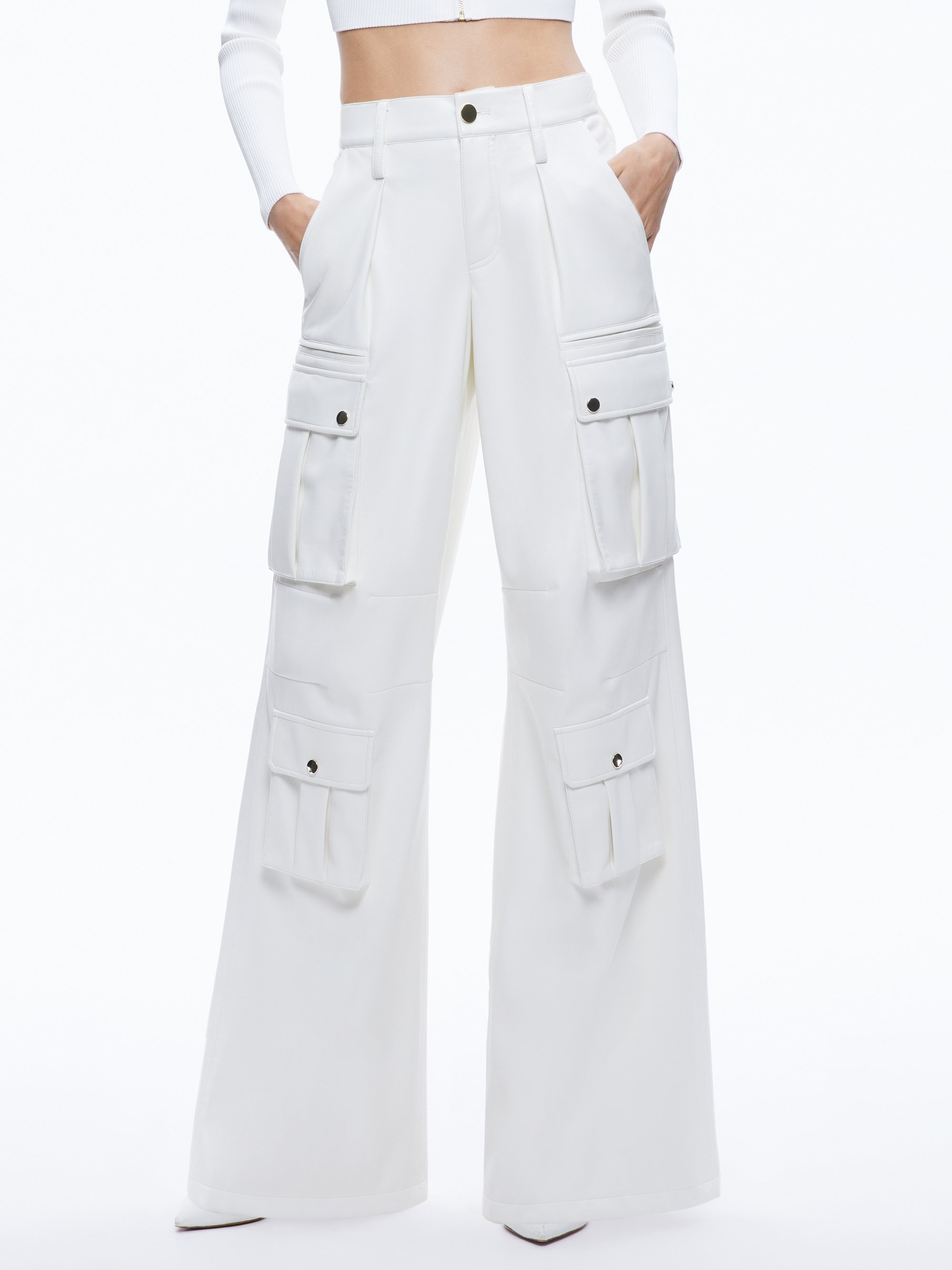 JOETTE VEGAN LEATHER CARGO PANT - 2