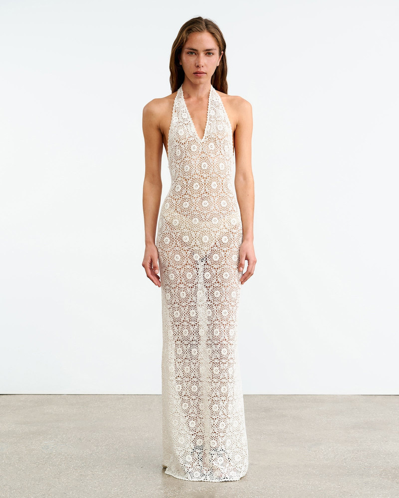 NILI LOTAN EDDIE KNIT HALTER DRESS outlook