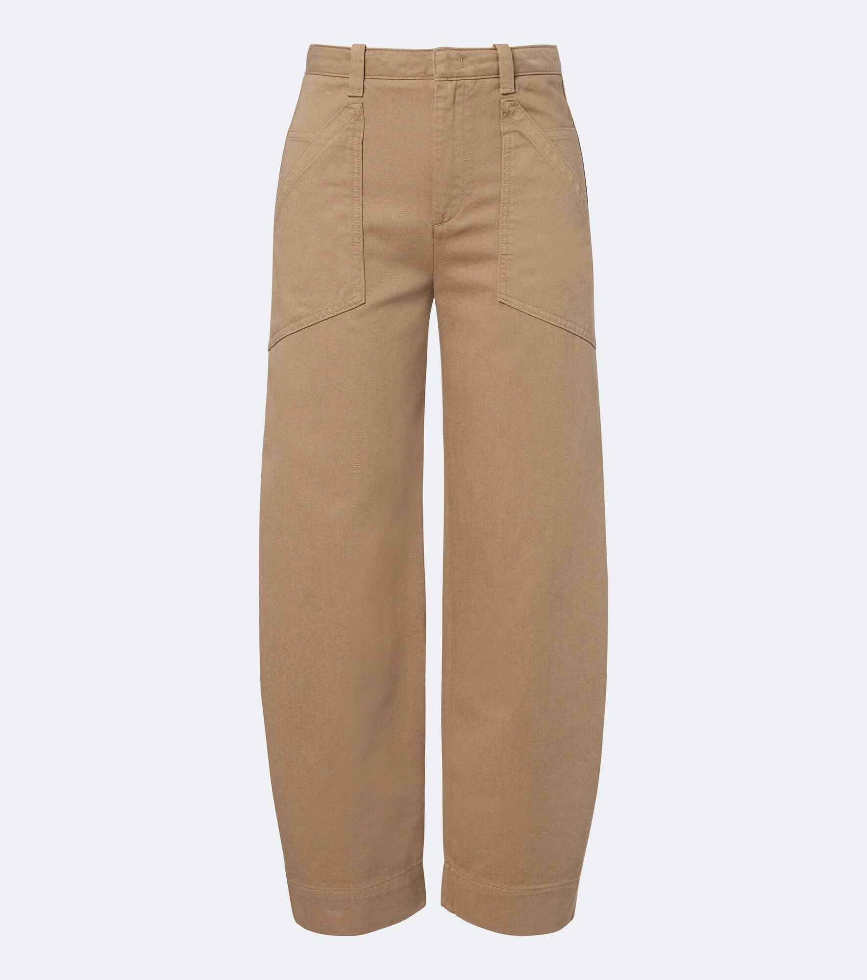 Cropped cotton twill barrel-leg pants - 1