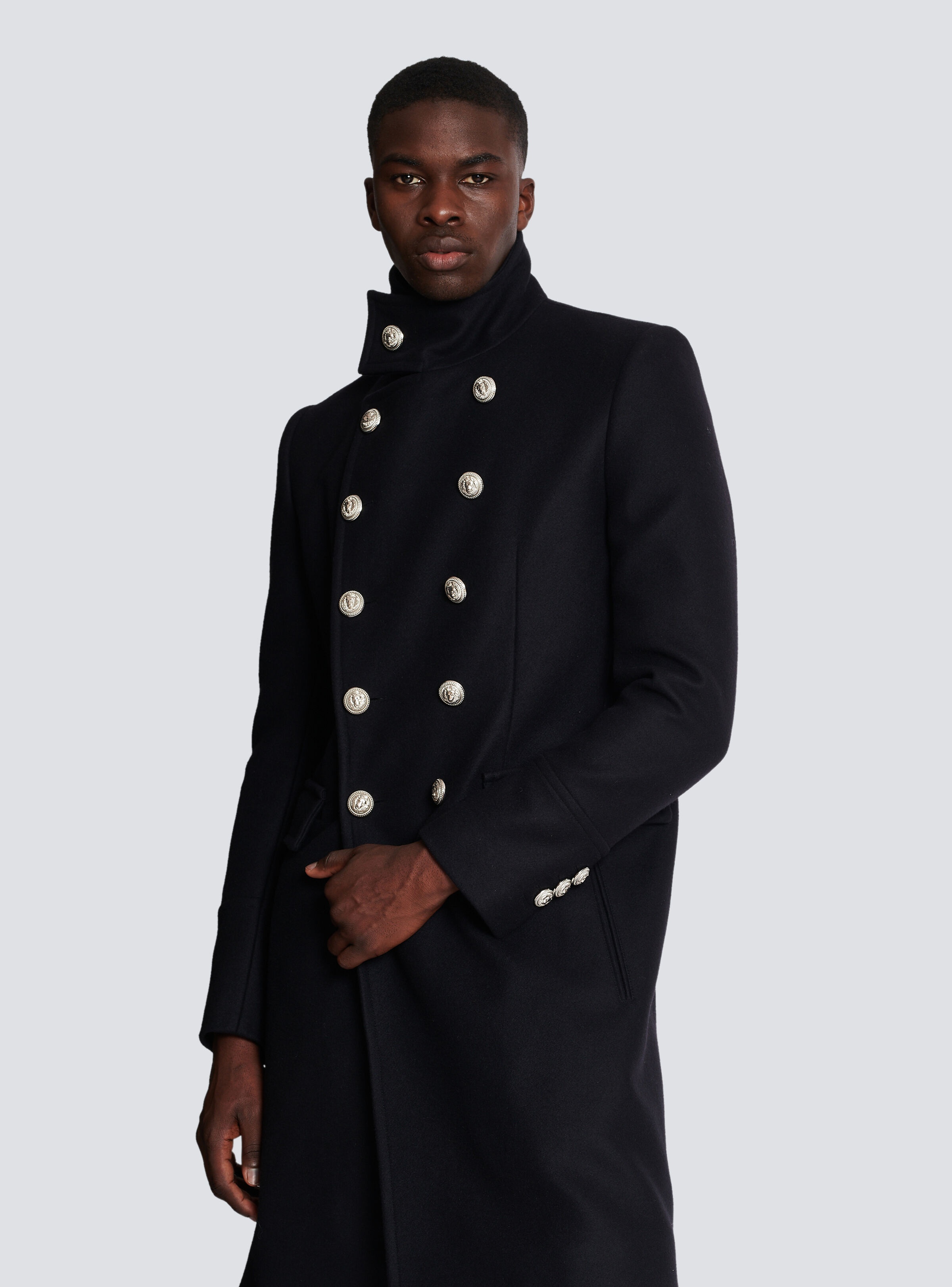 Mid-length military-style coat - 7
