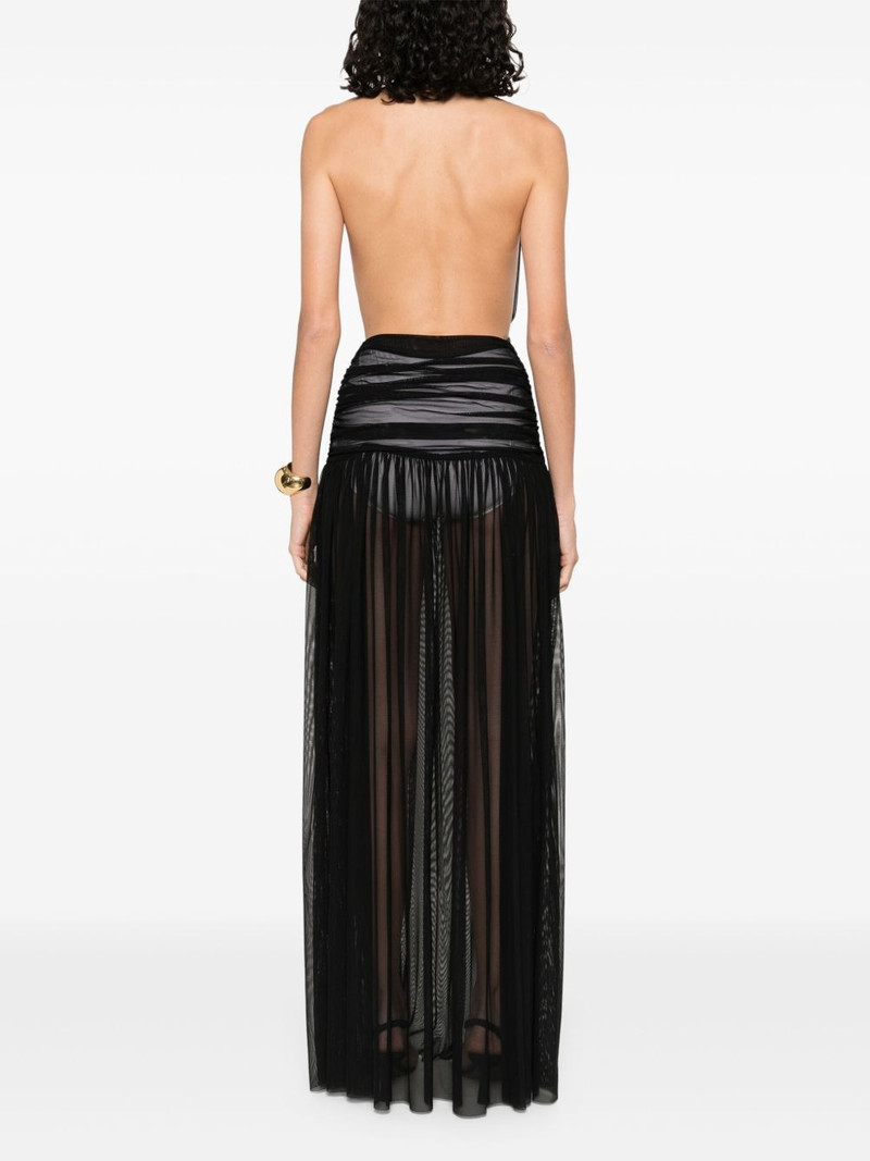 halterneck shirred maxi dress 4