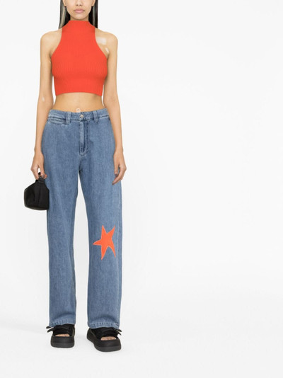 Marni star-appliqué wide-leg jeans outlook