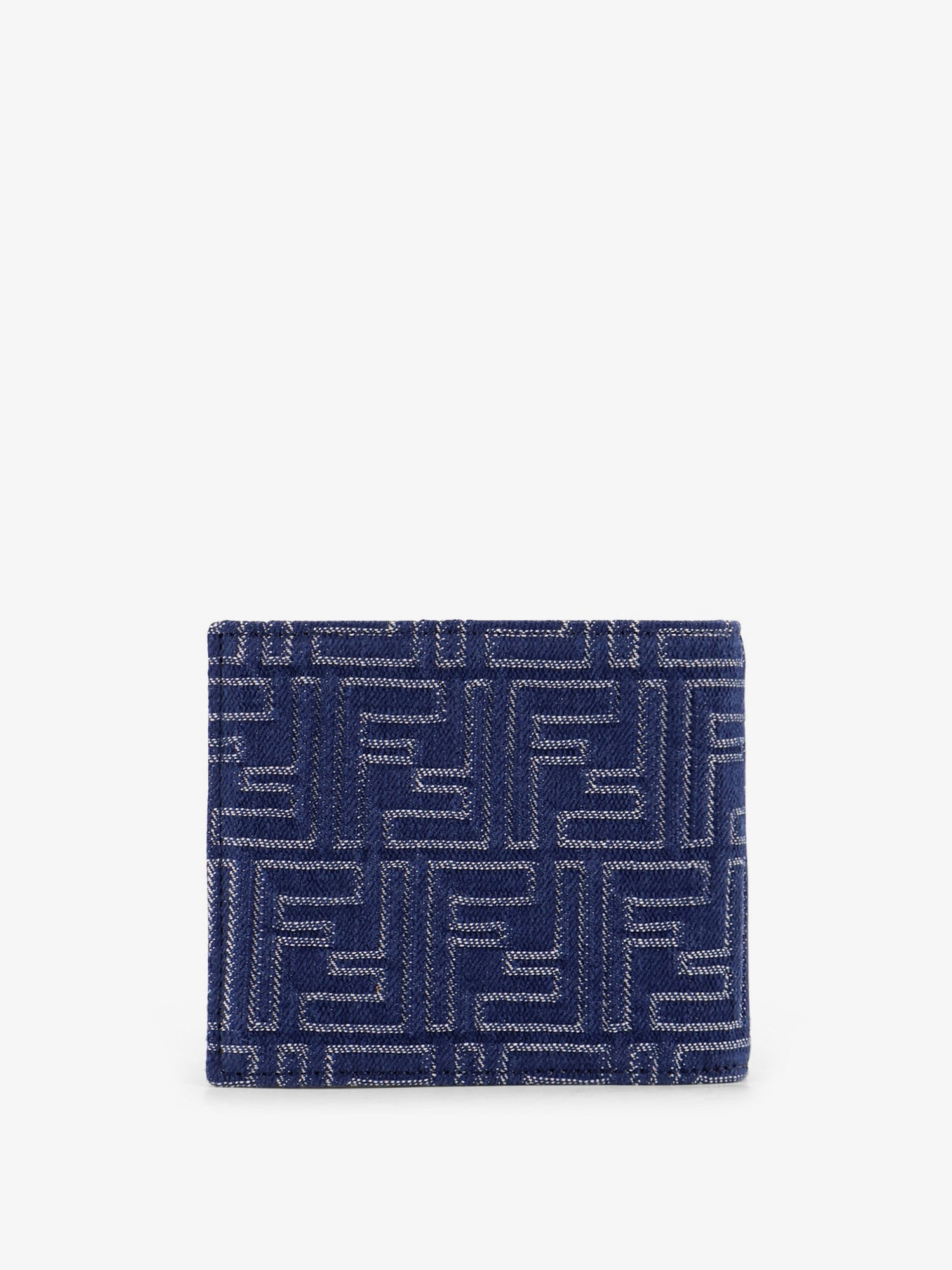 DENIM-EFFECT FF JACQUARD BI-FOLD WALLET - 2