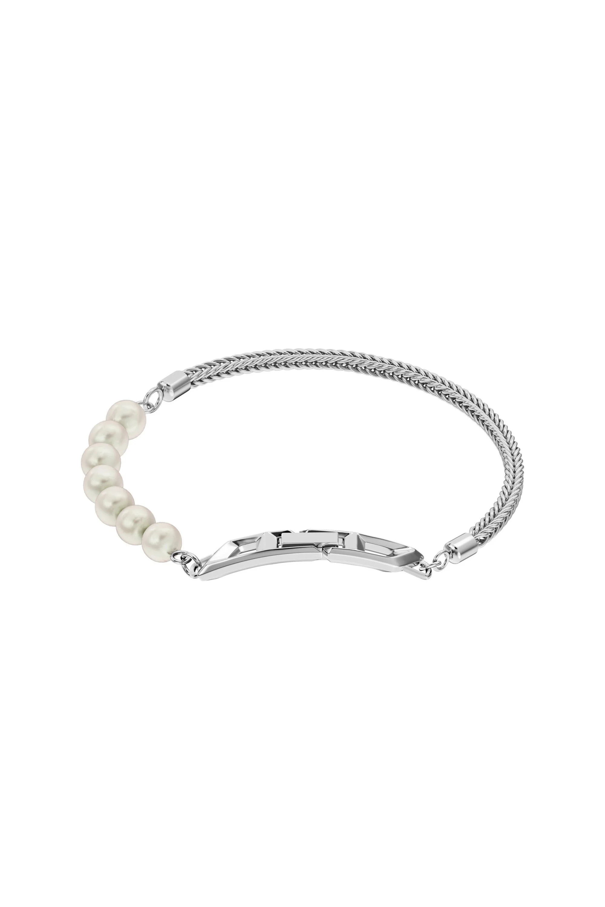 STERLING SILVER CHAIN AND PEARL BRACELET - 1