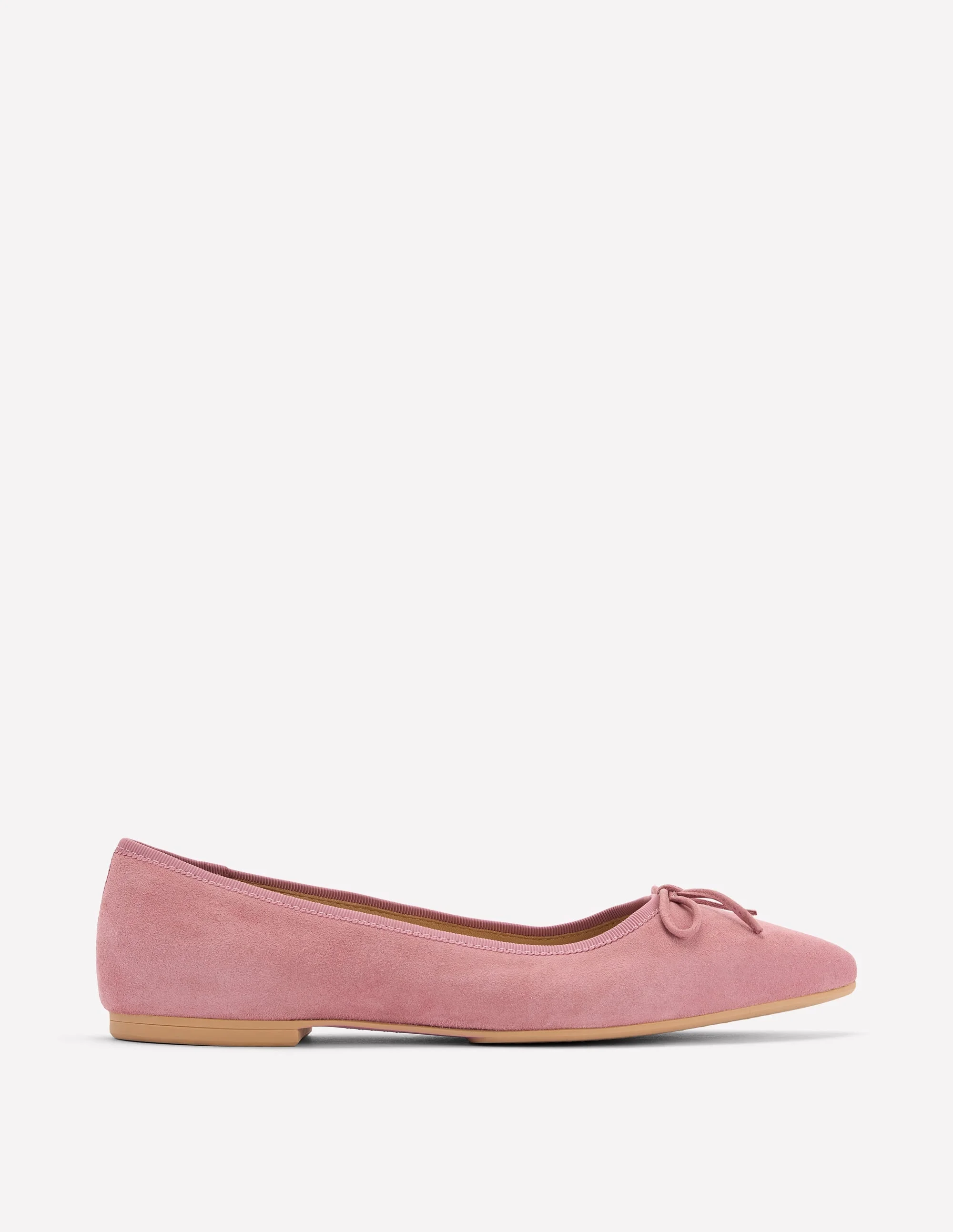 Point Flexi Sole Flats-Pink Suede - 1