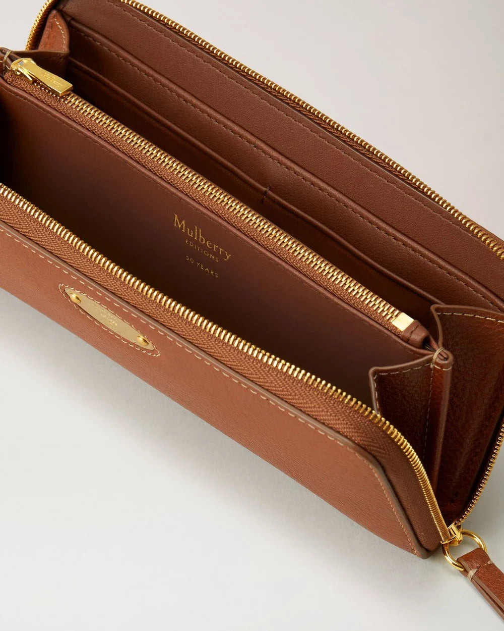 Mulberry Plaque 8 Credit Card Zip Purse Oak Nvt - 2
