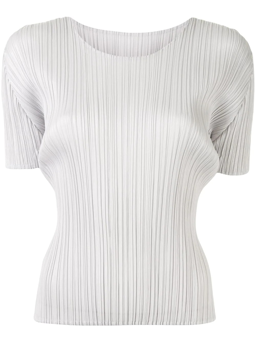 pleated round neck top - 1