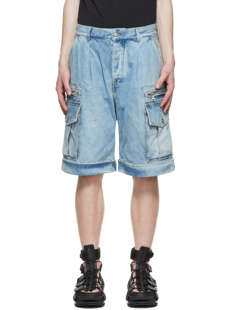 Blue Denim Cargo Shorts 1