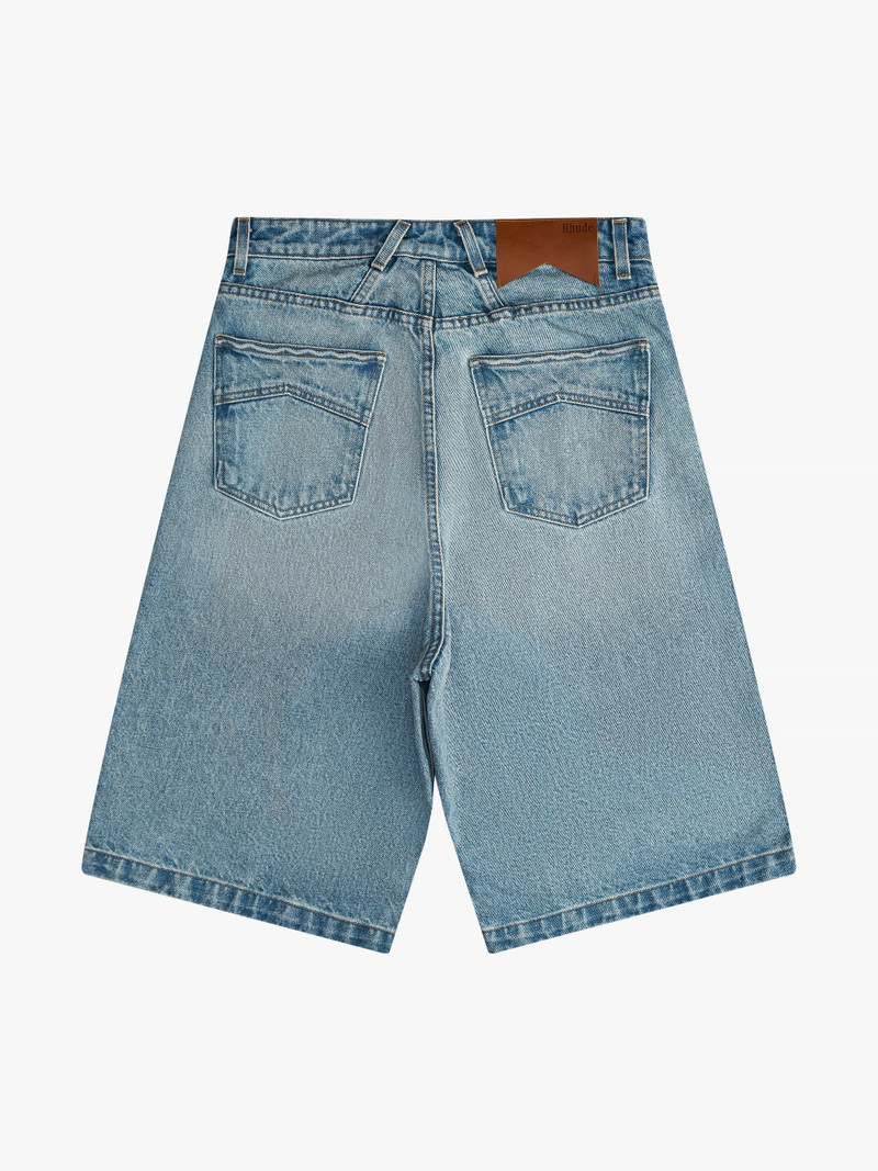 Rhude DROP CROTCH DENIM SHORTS outlook