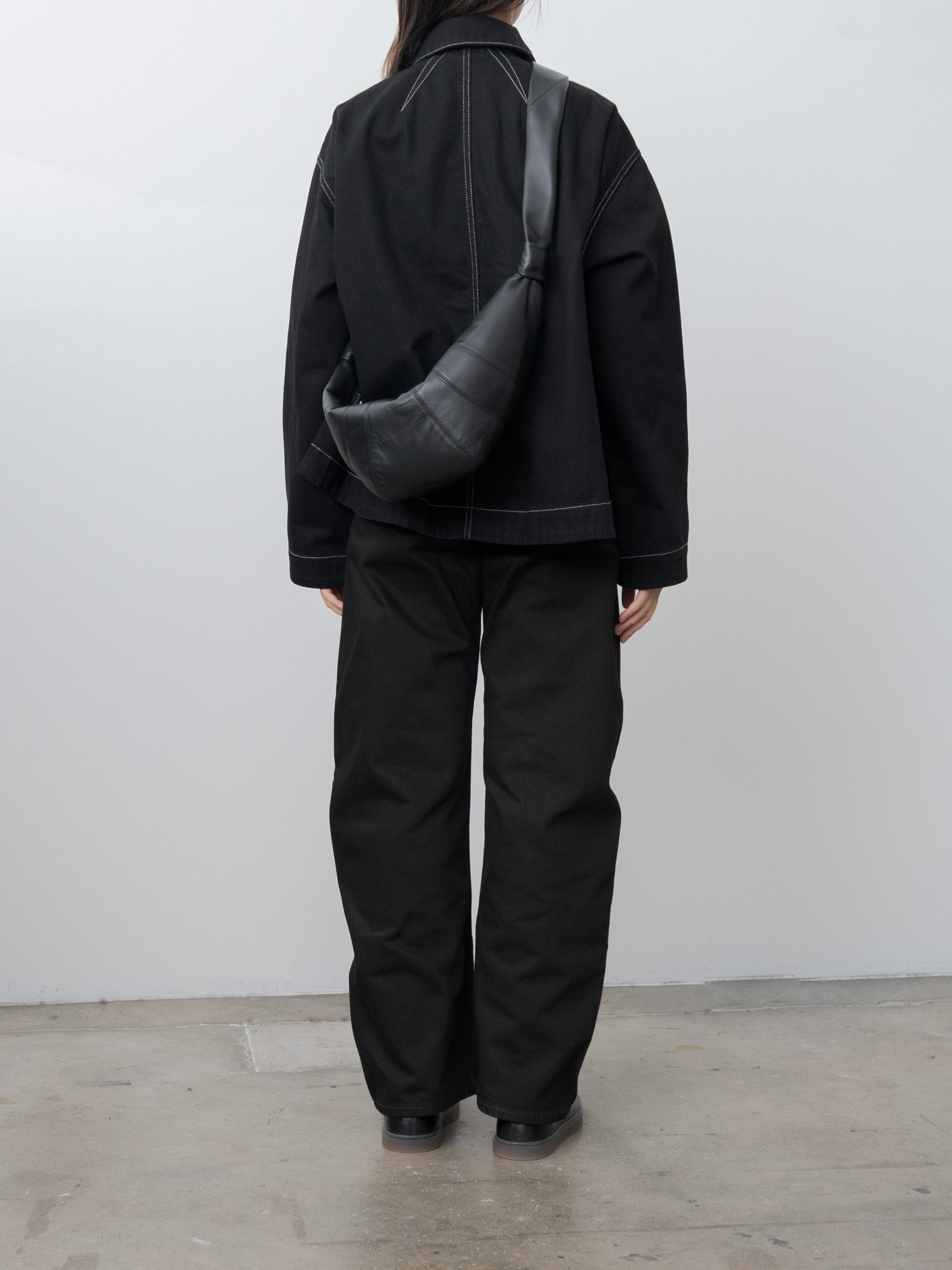 Medium Croissant Bag - Black (soft nappa leather) - 3