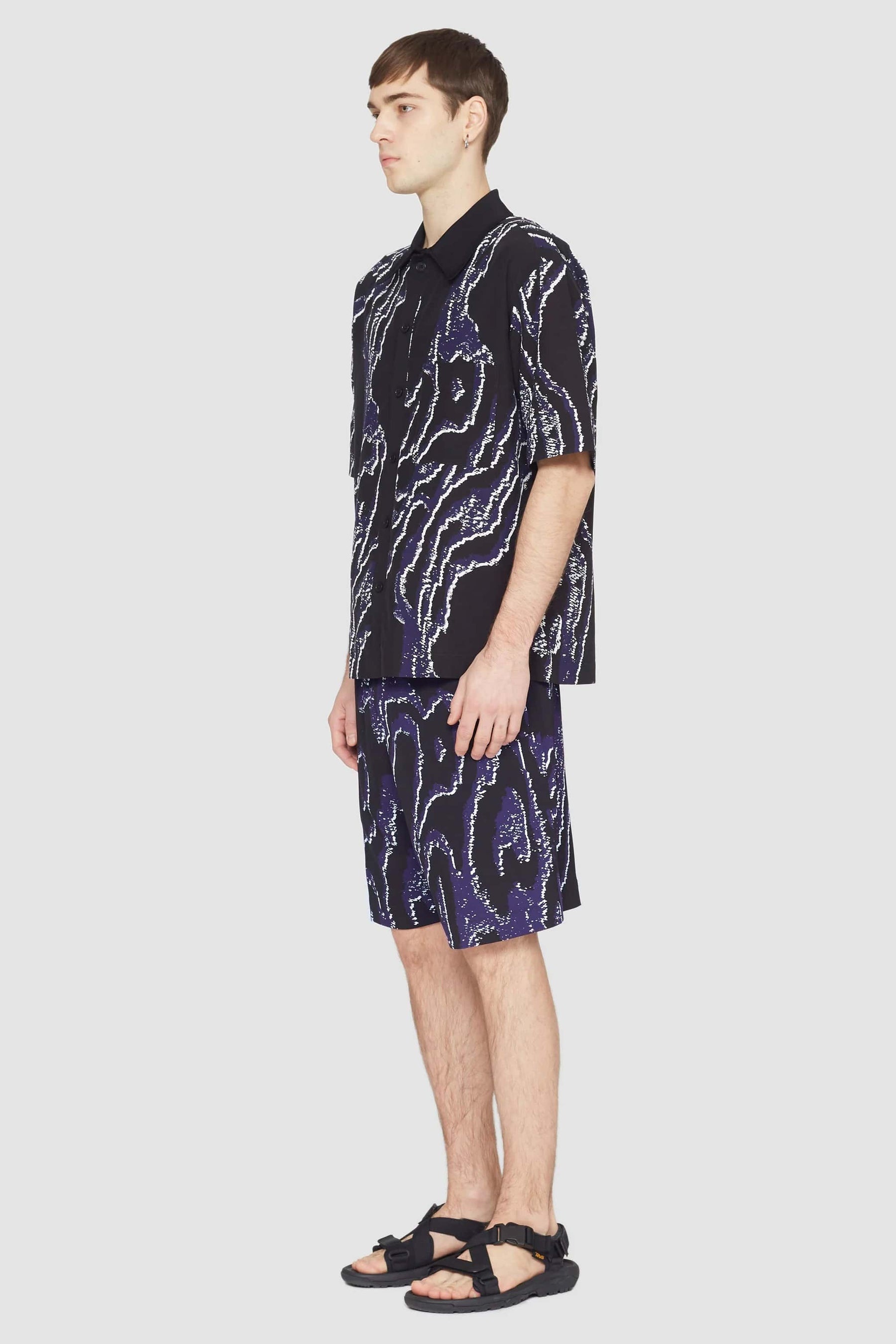 Short Sleeve Printed Bowling Shirt - 3
