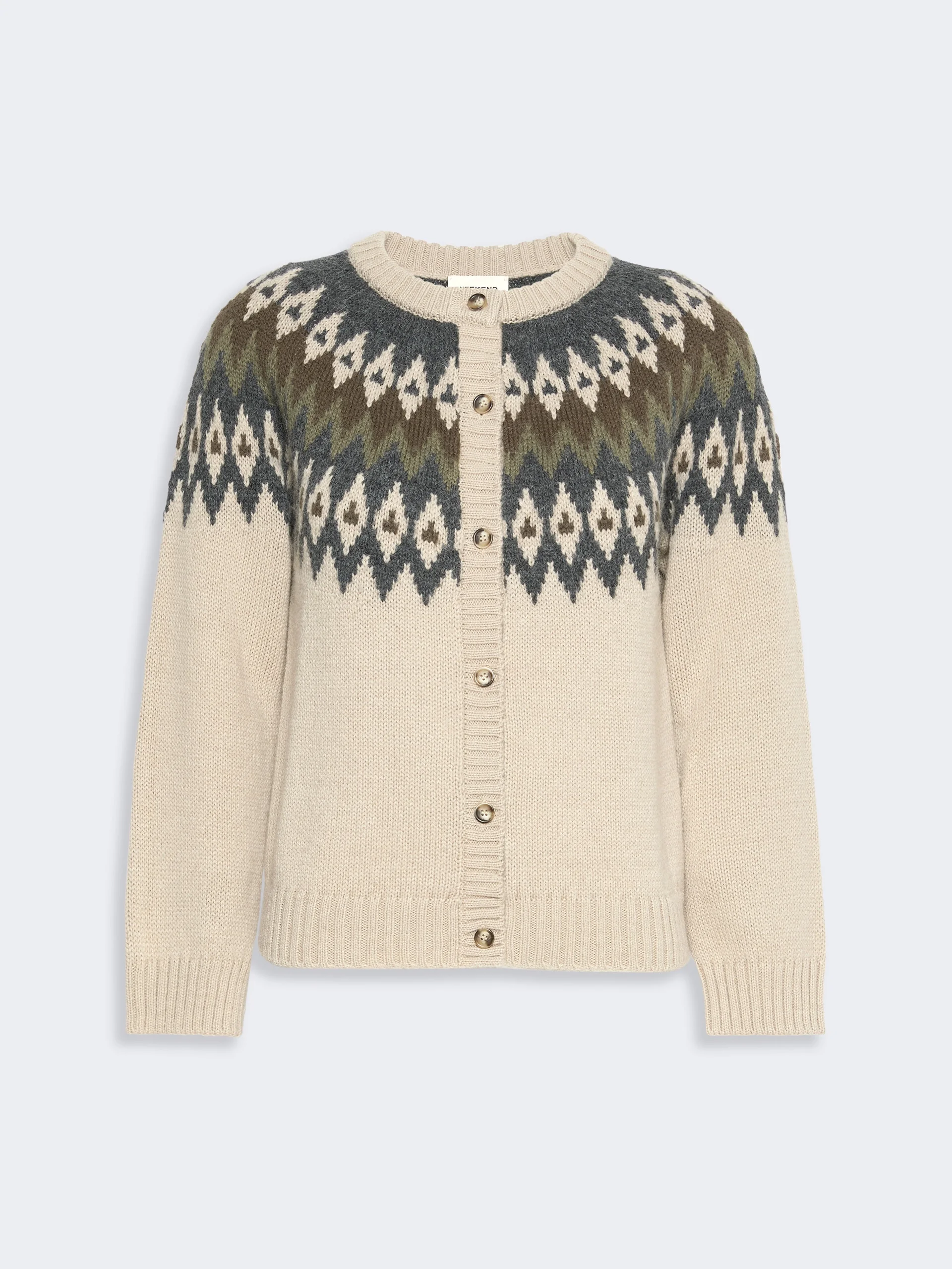 TARGA Alpaca and wool blend cardigan - BEIGE - 1