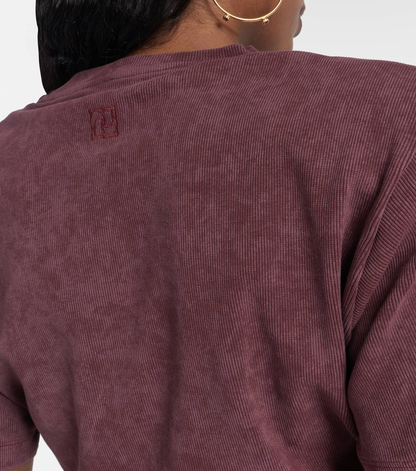 Cropped cotton-blend T-shirt - 5