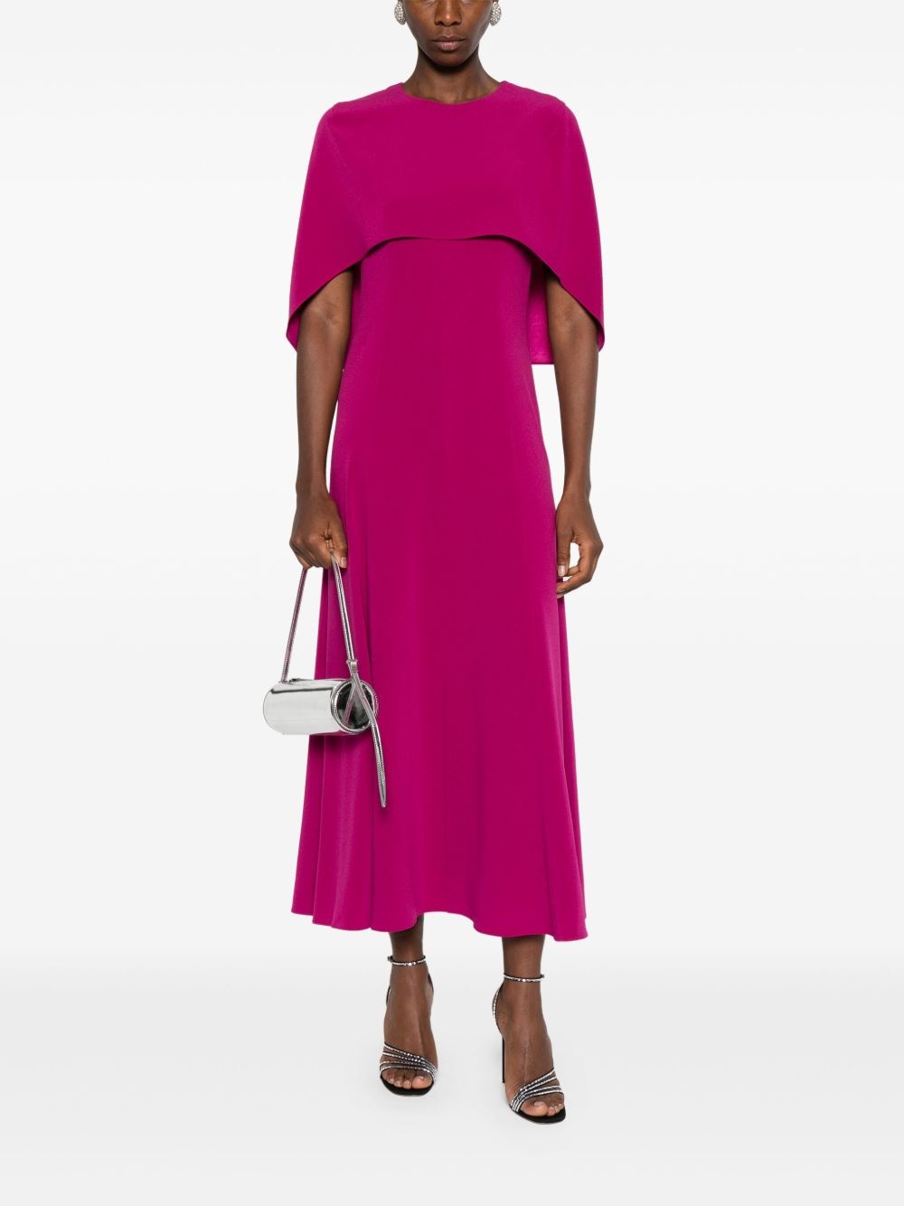 cape-design midi dress - 2