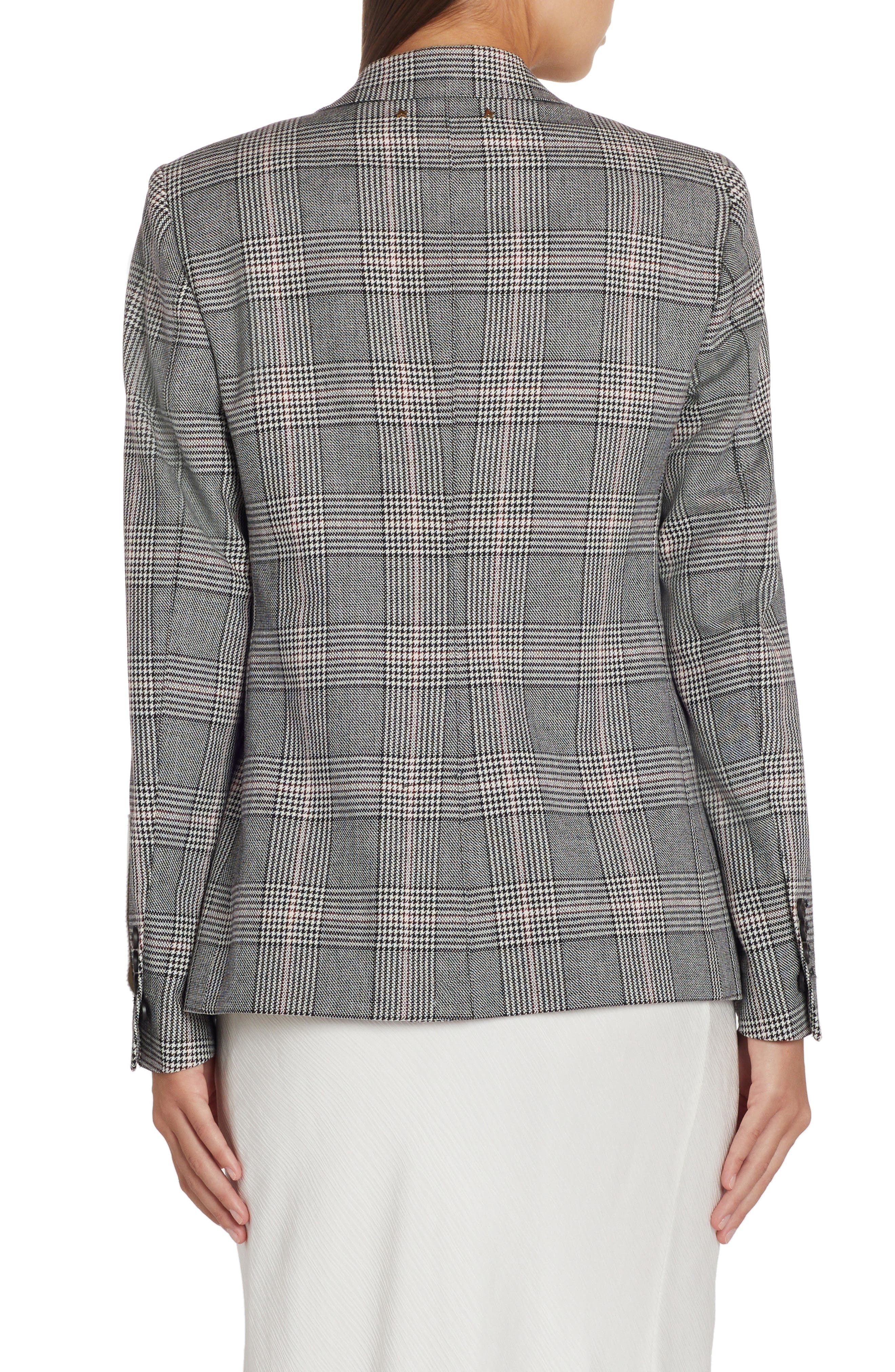 Golden Goose Dune Glen Plaid Virgin Wool Blend Blazer in Grey/Bone White at Nordstrom - 2