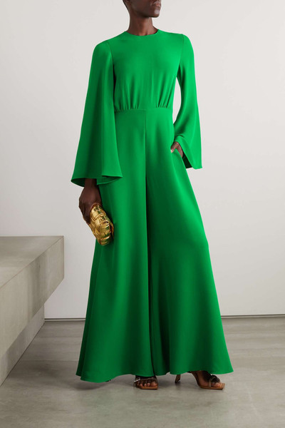 Valentino Gathered silk-crepe jumpsuit outlook