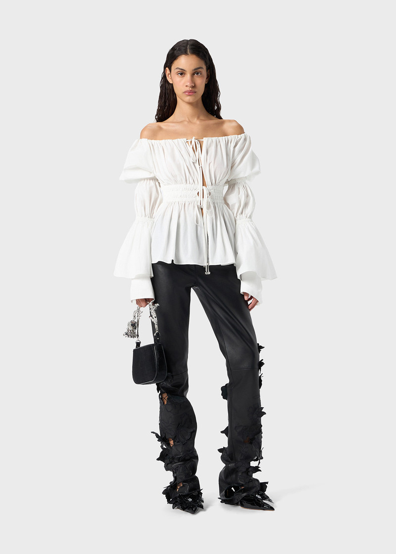 Blumarine TECHNICAL FABRIC SHIRT WITH GATHERING outlook