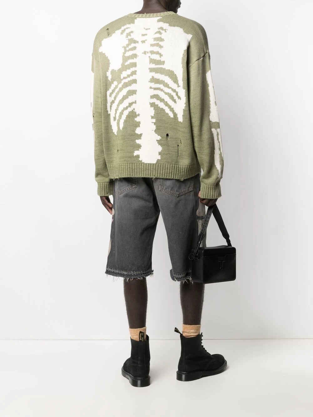 skeleton-print distressed-effect jumper - 2