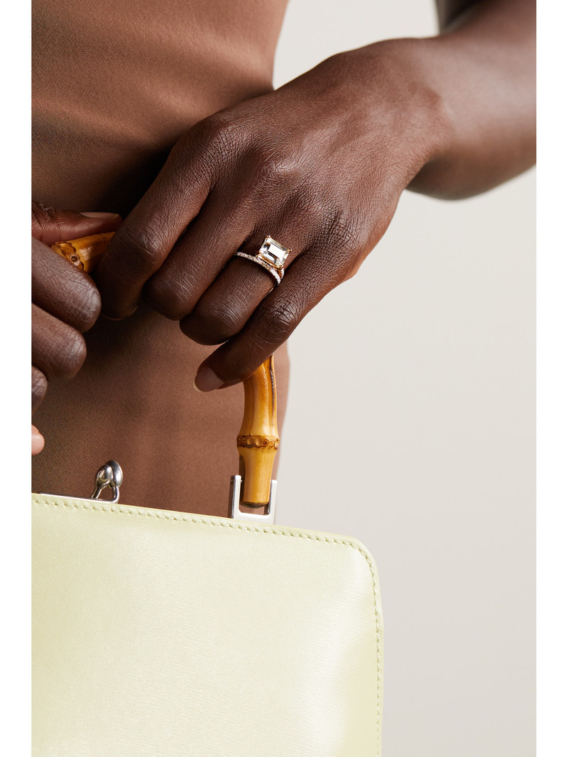 MATEO Point Of Focus 14-karat Gold, Amethyst And Diamond Ring outlook