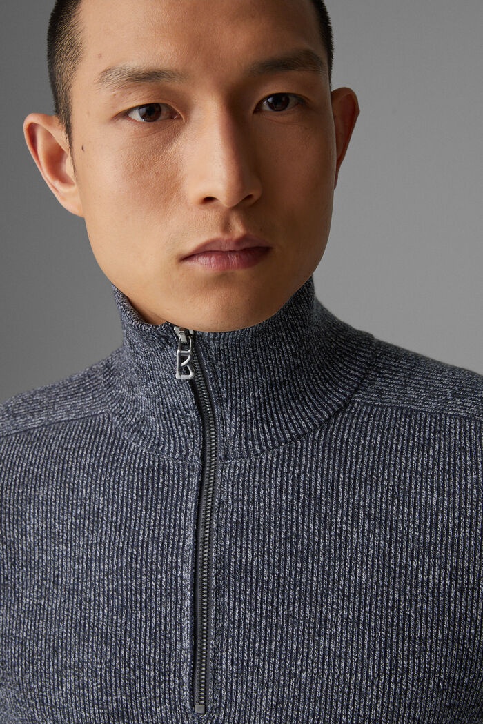 Lennard Half-zip pullover in Navy blue, melange - 4