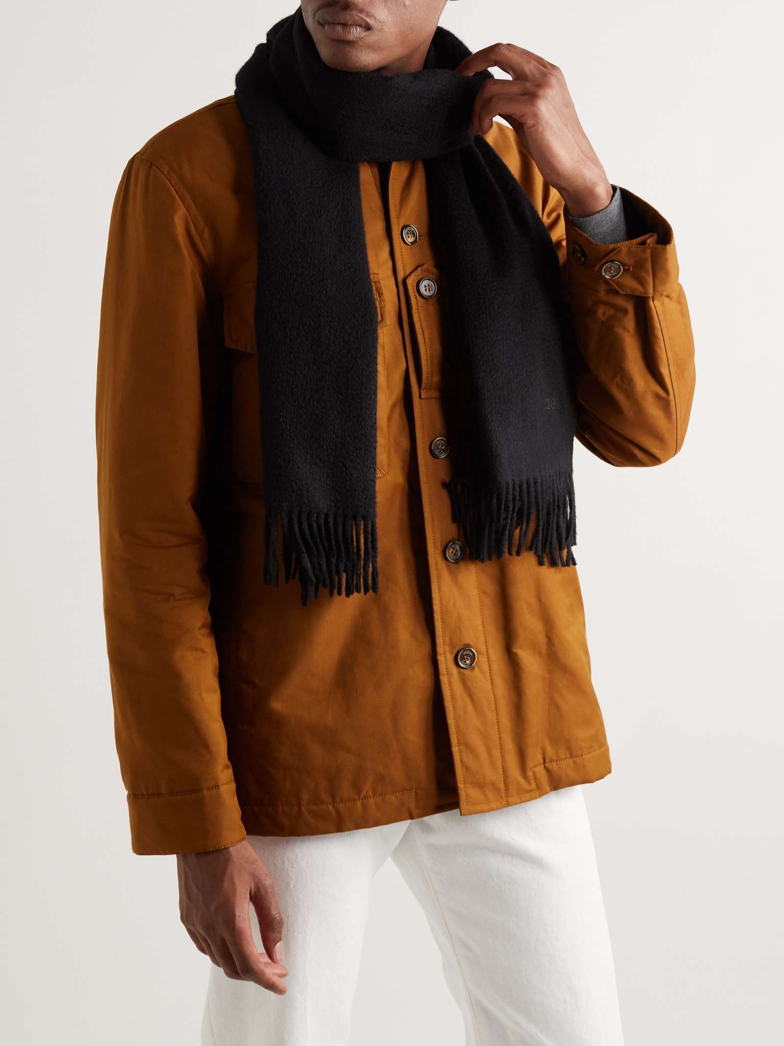 Fringed cashmere scarf - 2
