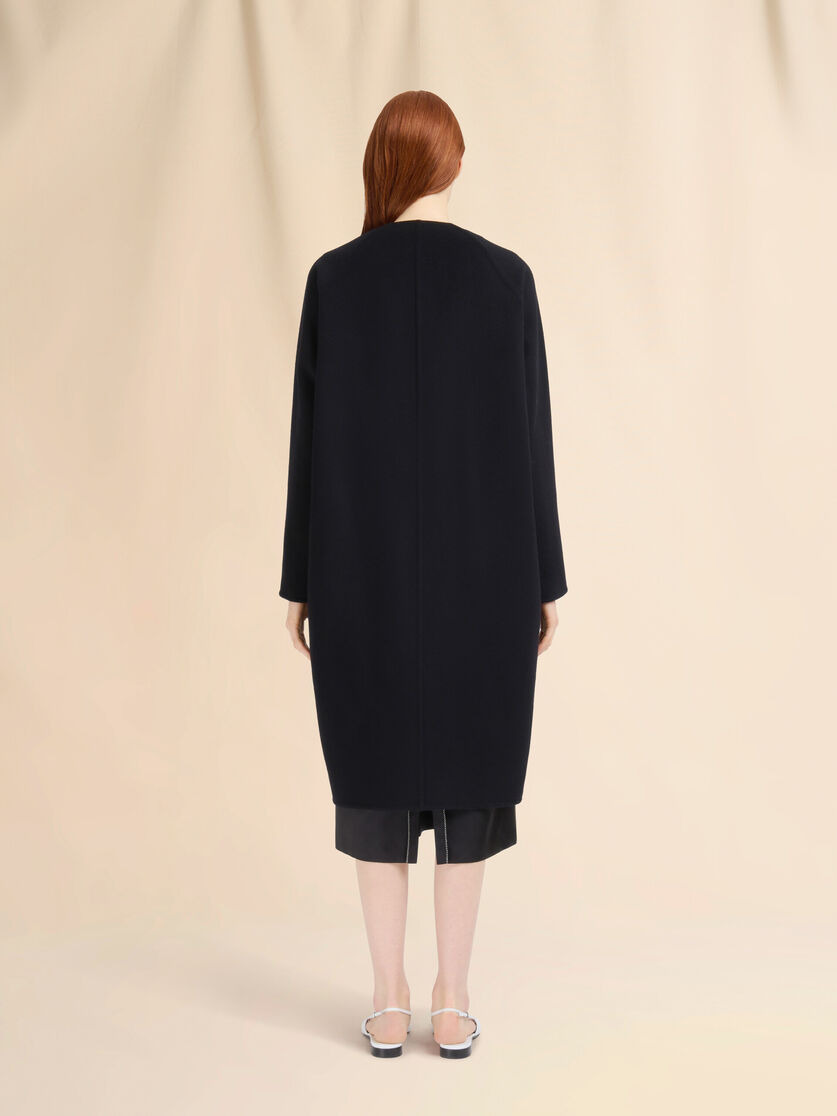 BLACK FELT COAT WITH MARNI SYMBOL - 3