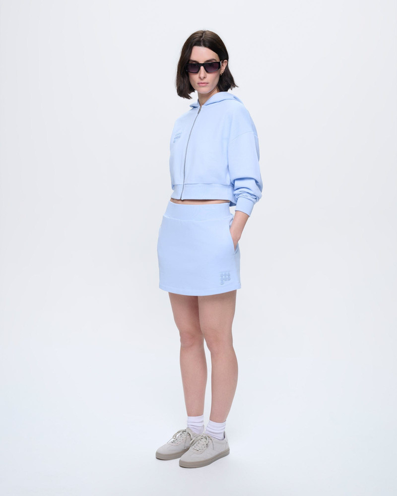Womens Cropped Zip Up Hoodie - Wildflower Blue 3