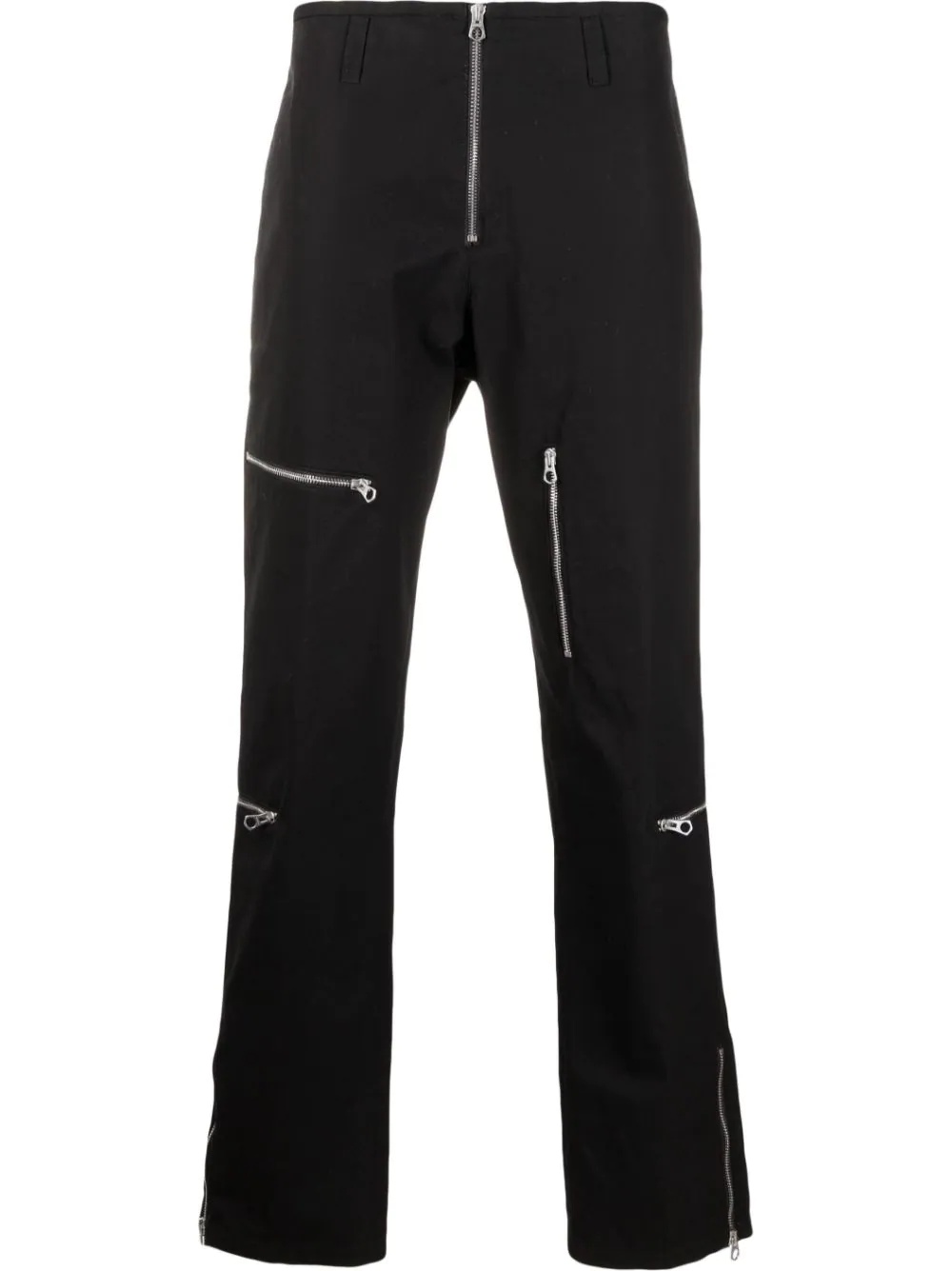 zipped pockets straight-leg trousers - 1