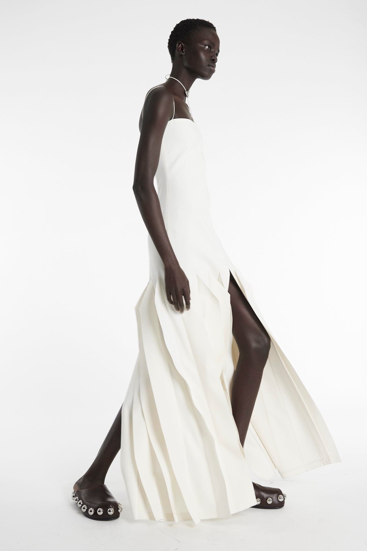 FULL LENGTH LIP CHOKER DRESS IVORY - 8