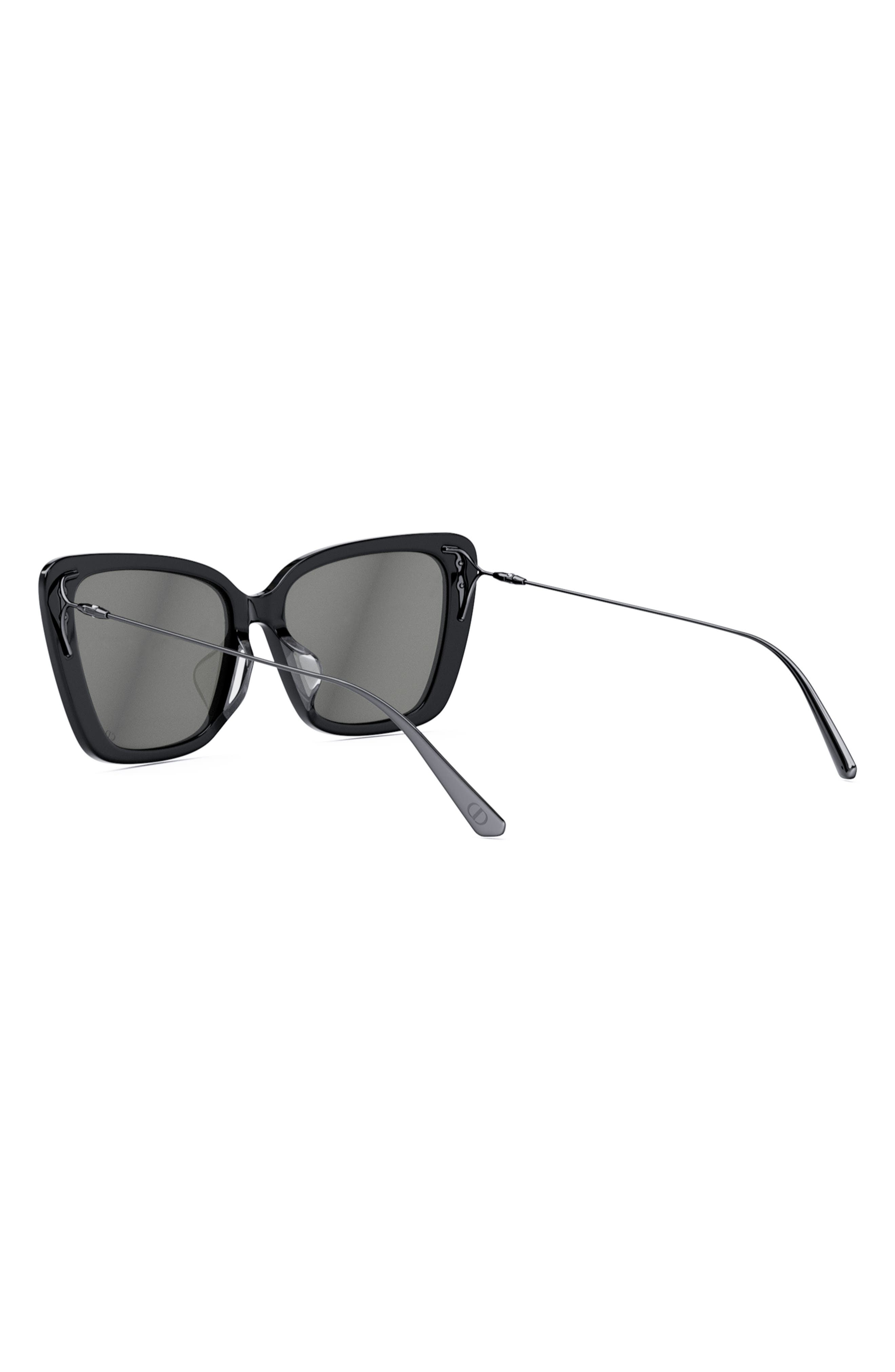 MissDior B5I 54mm Butterfly Sunglasses in Shiny Black /Smoke Mirror at Nordstrom - 3