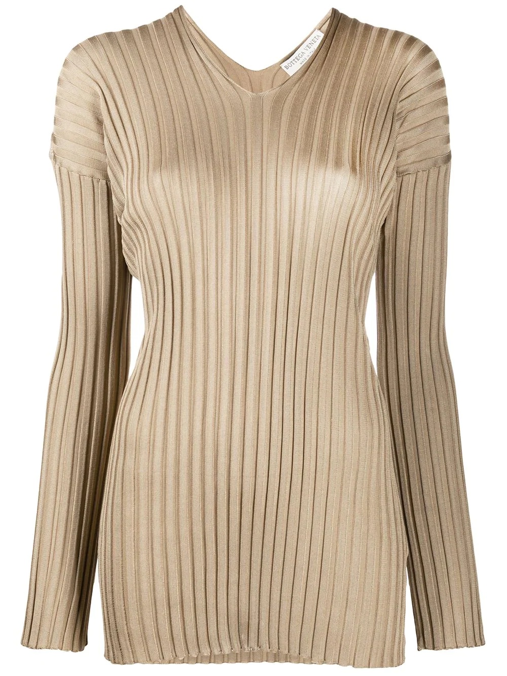 ribbed V-neck jumper - 1