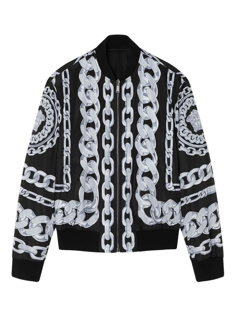 chain link-print bomber jacket - 3