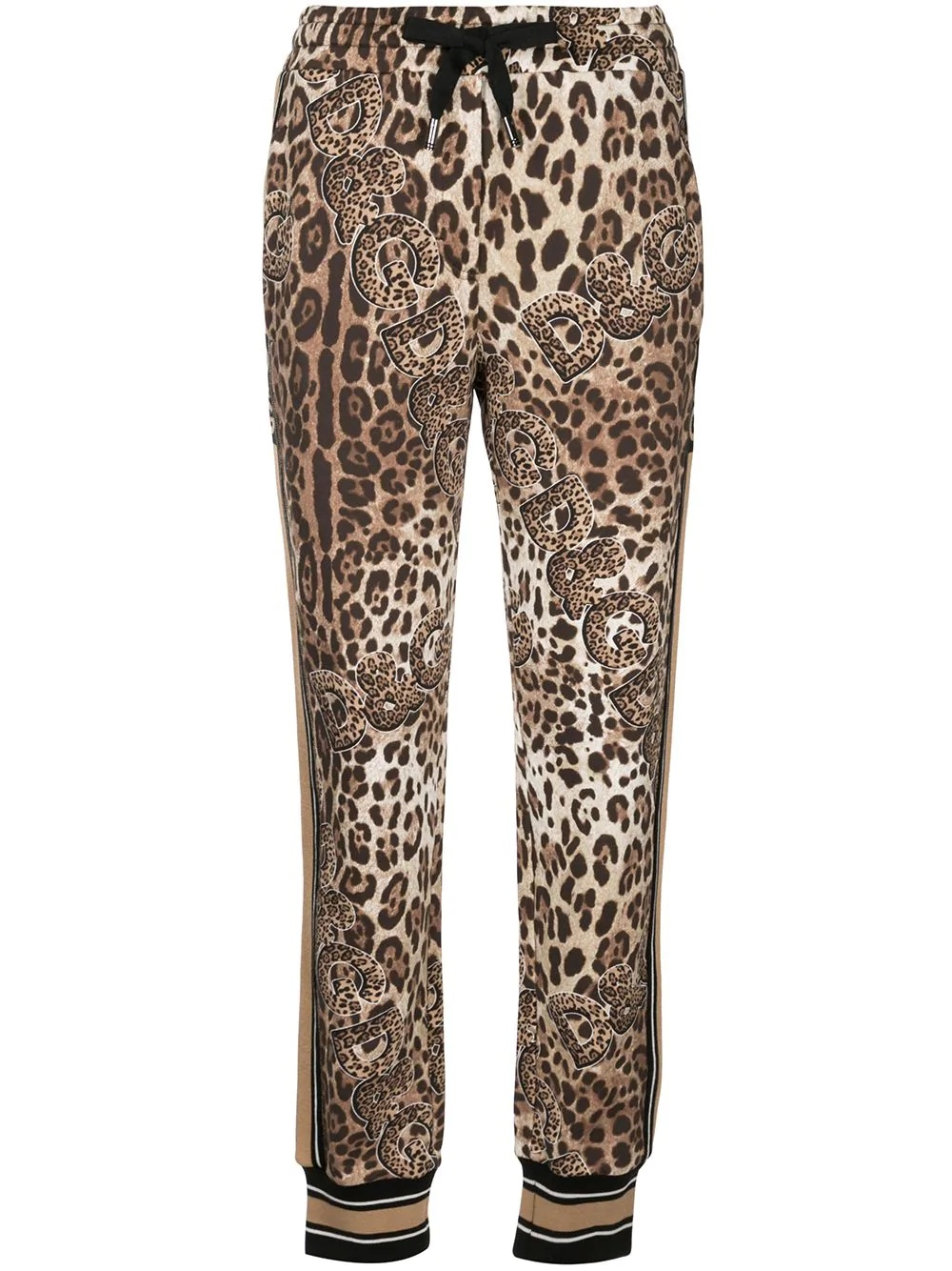 leopard logo print track pants - 1