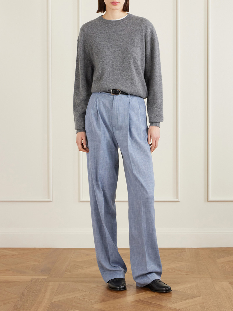 Loro Piana Hector Pleated Wool, Silk And Linen-blend Wide-leg Pants outlook